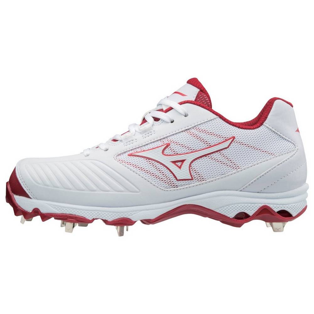 Tenis Para Softball Mizuno 9-Spike Advanced Sweep 4 Bajos Metal Para Mujer Blancos/Rojos 9463175-AB